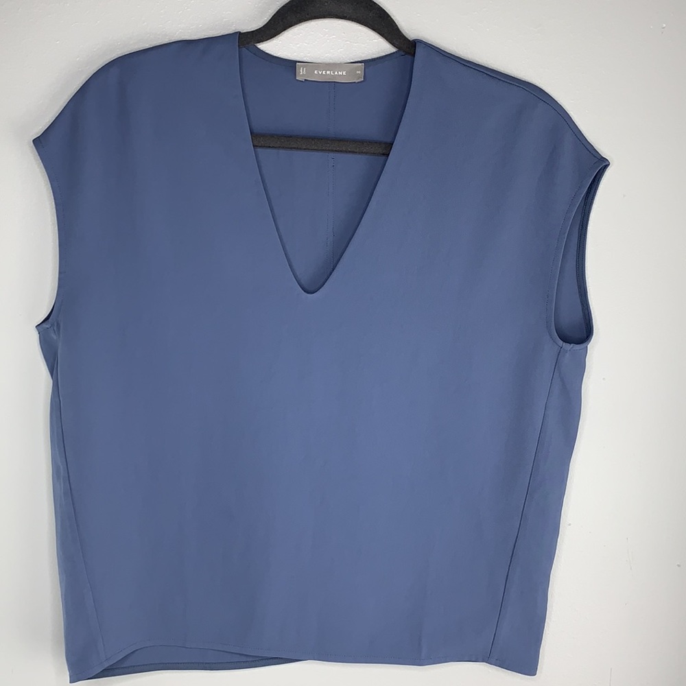 Everlane Japanese blue v-neck tee top shirt